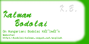 kalman bodolai business card